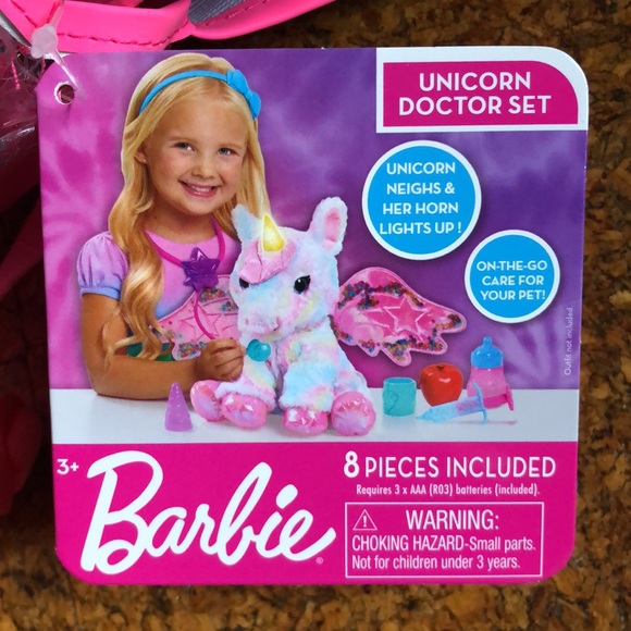 Barbie Toys Barbie Unicorn Doctor Set Inc Plush In Backpack With
